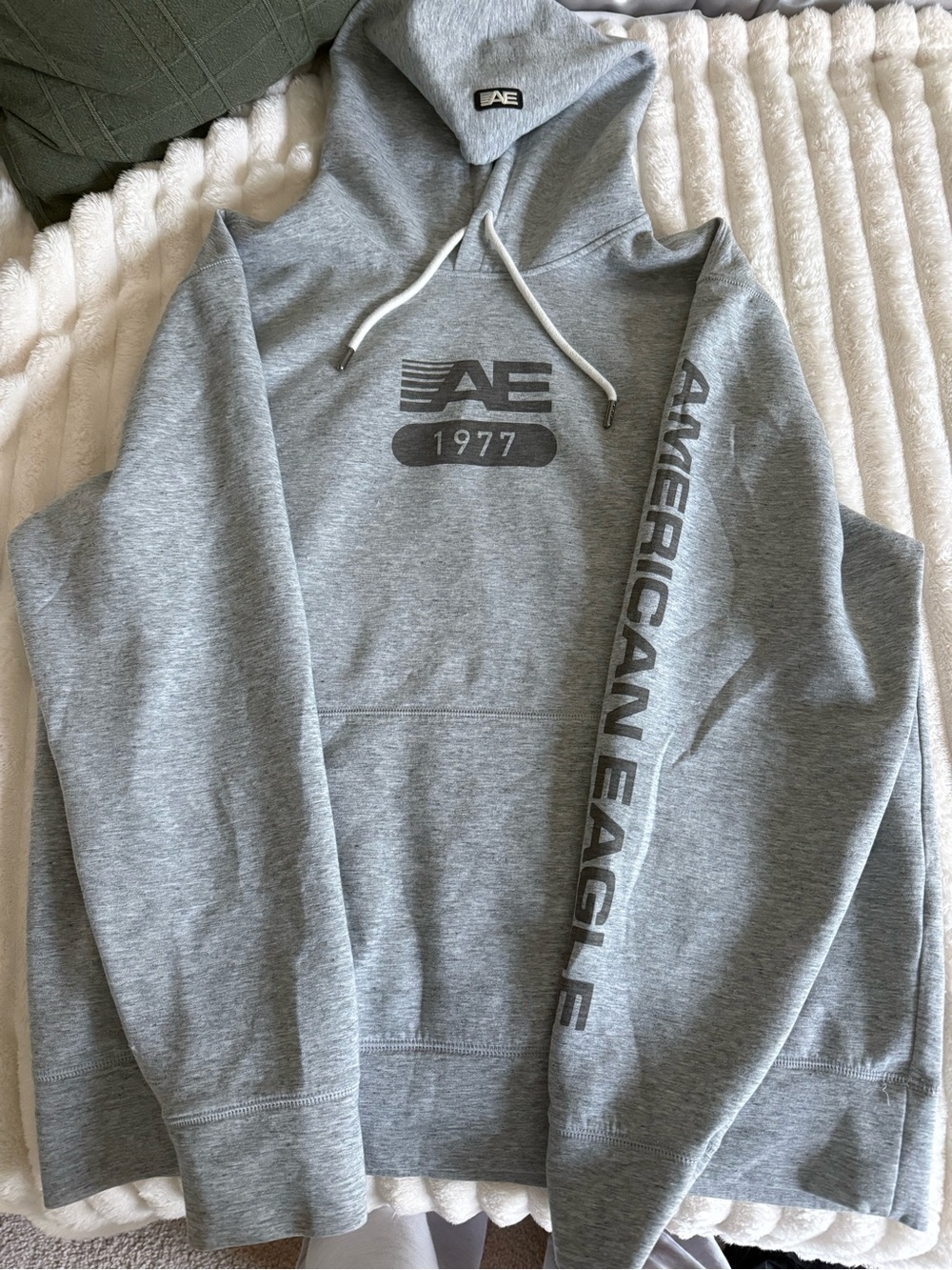 American Eagle Outfitters Gray AE 1977 Pullover Hoodie